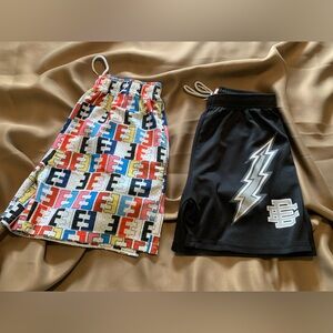 Men’s colorful Patterned and Black Lightning Shorts, 2 pair for 1 price
